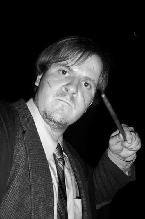Dressed as Remus Lupin for the Half-Blood Prince midnight showing